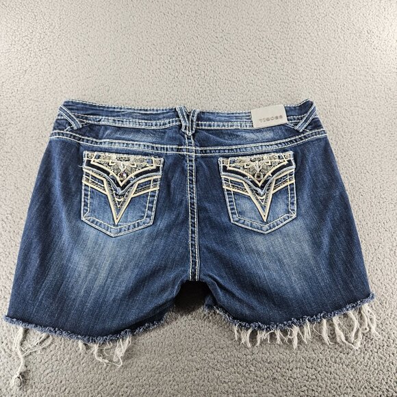 Vigoss Denim Shorts Womens 24 Blue Dallas Cut Off Frayed Hem Distressed Jean - Picture 13 of 16